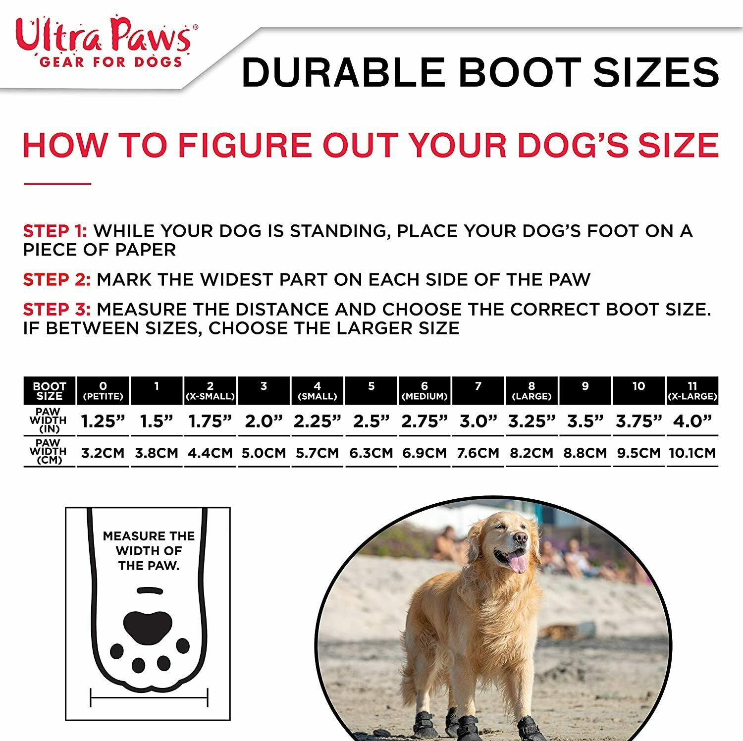 Ultra Paws Light Duty, Durable Dog Boots, Size Medium Clothing & Shoes