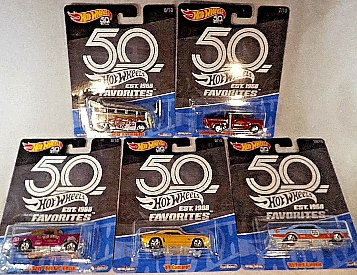 2018 Hot Wheels 50TH ANNIVERSARY FAVORITES 2nd Complete SET OF 5 See