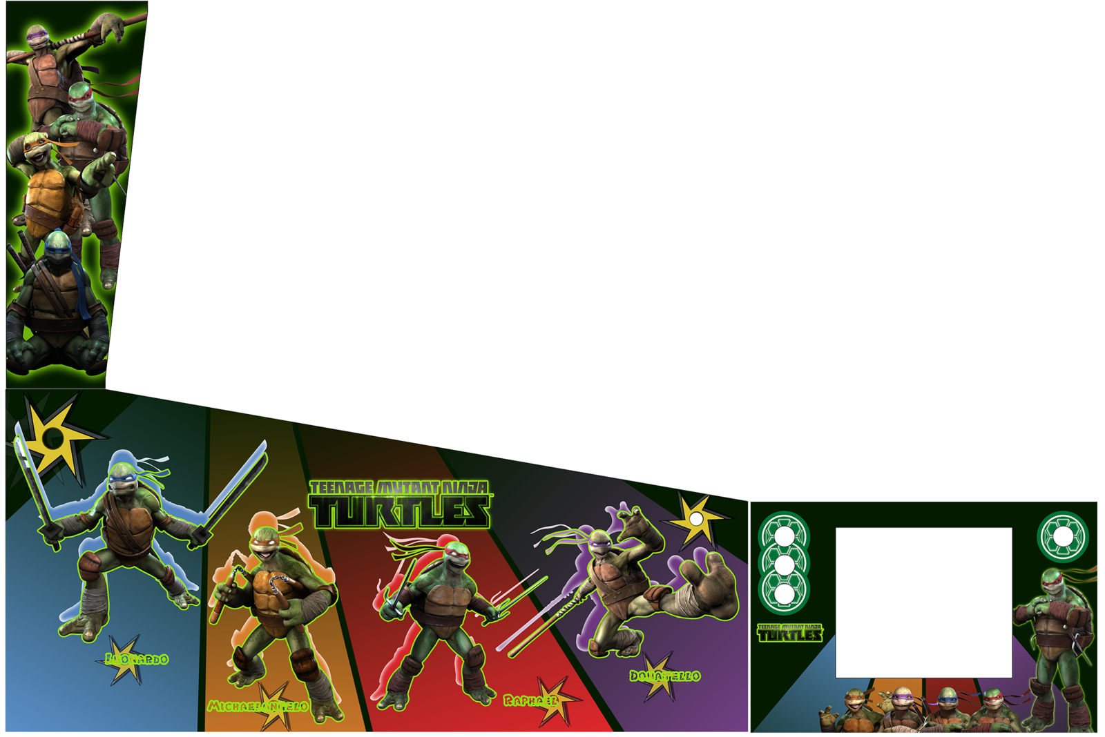 TEENAGE MUTAN NINJA TURTLES PINBALL ART TMNT Decal Pinball
