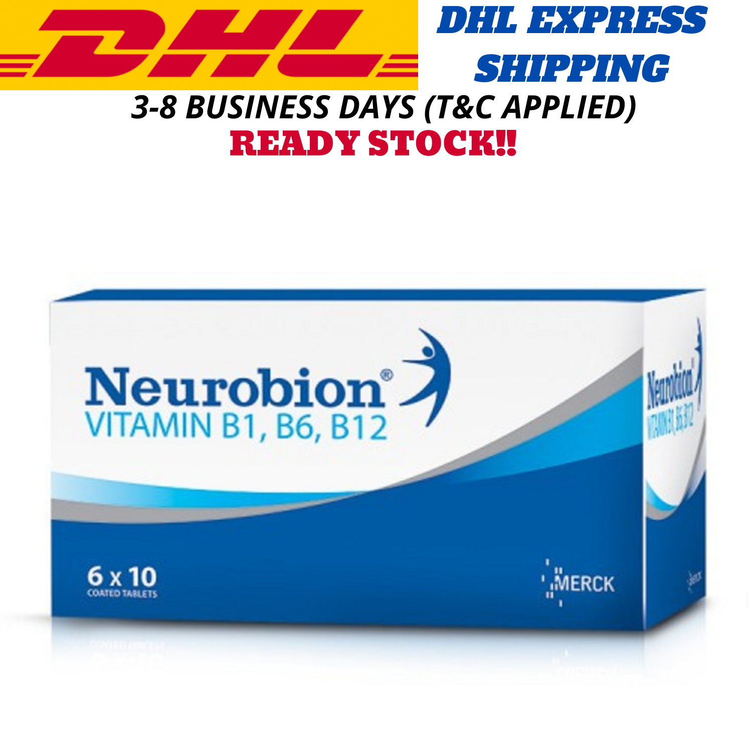 2 X 60's Vitamin B1, B6, B12 NEUROBION Nerve Relief Numbness Tingling