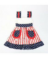 NEW Girls Boutique Ruffle Patriotic 4th of July Sleeveless Dress 3-4 5-6... - £10.76 GBP