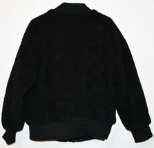 Forever 21 Women's Heavyweight Black Fuzzy Faux Shearling Bomber Jacket Size M image 2