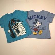 Lot of 2 Disney Toddler Boys Size XXS 2/3 Graphic T-shirts Mickey Mouse & R2-D2 - $11.87