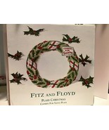 Fitz & Floyd Plaid Christmas Cookies for Santa Plate Tray Platter NIB - $15.95