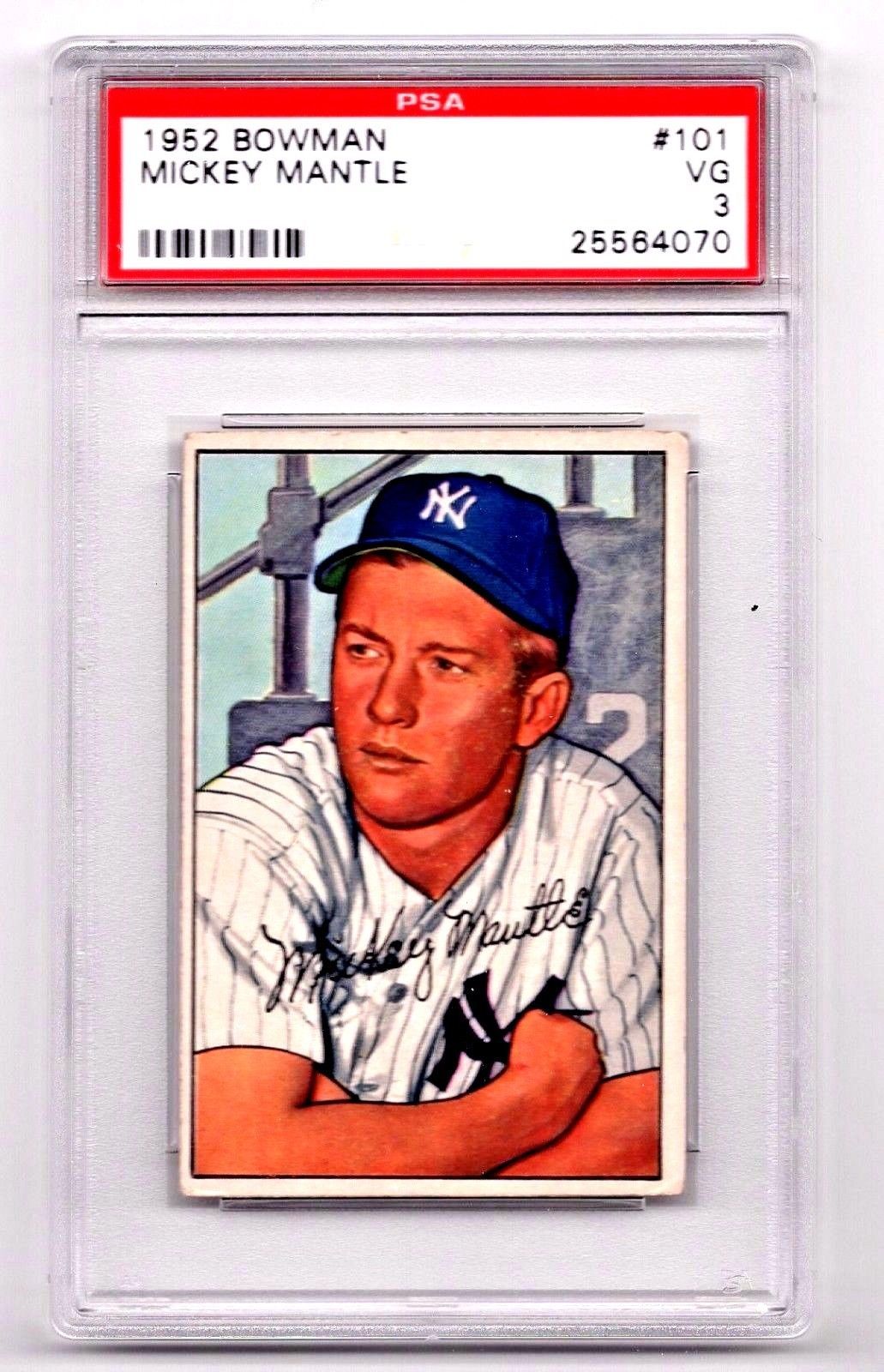 Mickey Mantle 1952 Bowman 101 Baseball Card Graded PSA 3 VG Baseball Cards