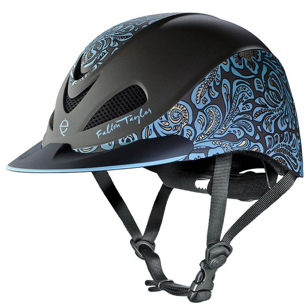 MED TROXEL FALLON TAYLOR MESH COVER HORSE RIDING WESTERN HELMET TURQUOISE FLORAL Hats, Helmets