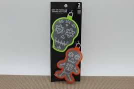 Set of 2 NEW Day of the Dead sugar Skull Cookie CuttersTextured Stamp  - $13.85