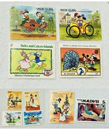 10 Vintage Disney Postage Stamps International Unused Mint Scrapbook Lot... - $6.00