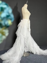 White Wedding Detachable Tulle Maxi Skirt Wedding Photo Long Tiered Tulle Skirt  image 3