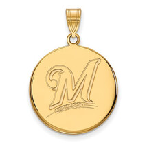 SS w/GP MLB  Milwaukee Brewers Large Disc Logo Pendant - $68.19
