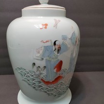 Antique Chinese Ginger Jar, Porcelain Famille Rose Vase depicting 8 Immortals image 4