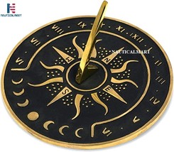 NauticalMart Brass Garden Sundial Clock - 8.5” Diameter Sundial Clock with Polis