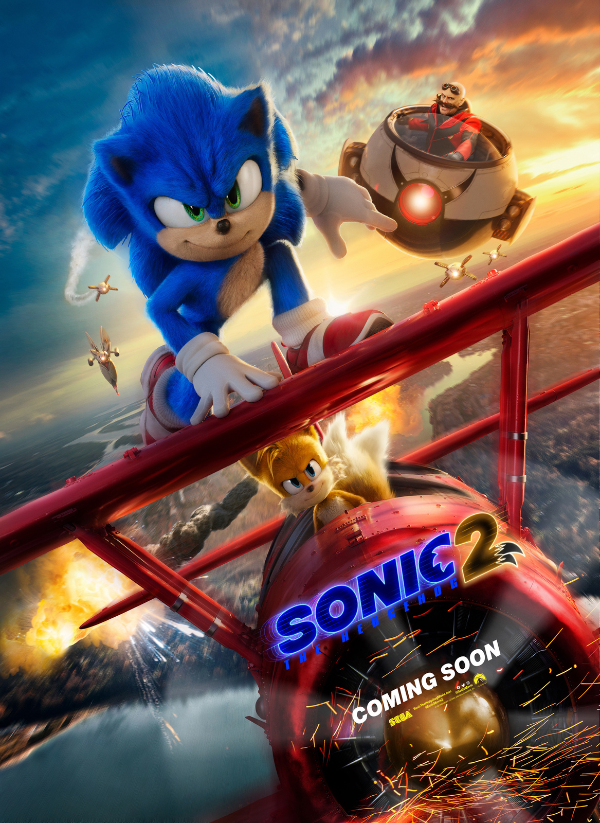 Sonic the Hedgehog 2 Movie Poster Jeff Fowler Art Film Print Size 24x36 27x40 #2