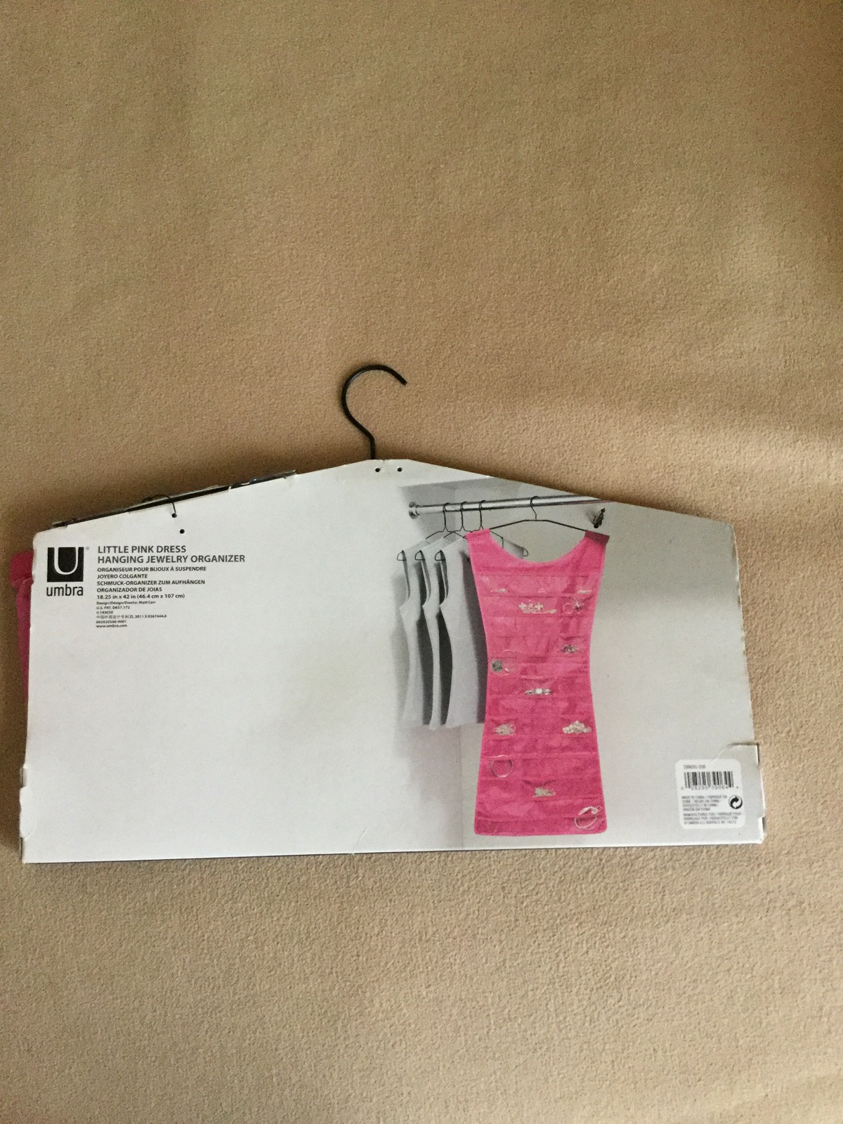 New Umbra Little Pink Dress Hanging Jewelry Organizer MultiPurpose