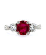 Platinum 1.10 Carat Ruby Ring with GIA Report Jewelry Size 4.5 (#J4501) - $3,410.55