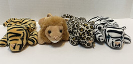 VTG TY Beanie Babies Jungle Cat Lot 4 Stripes Roary Blizzard Freckles 95... - $17.55