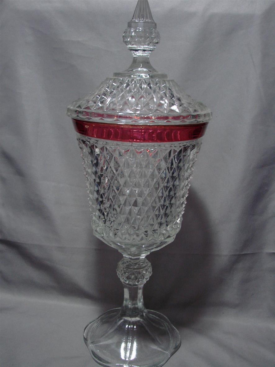 indiana glass diamond point compote