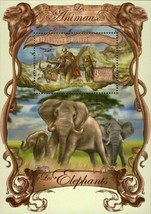 Elephants Stamp Loxodonta Africana Alpes Wild Animal S/S MNH #9828 / Bl.... - $16.55