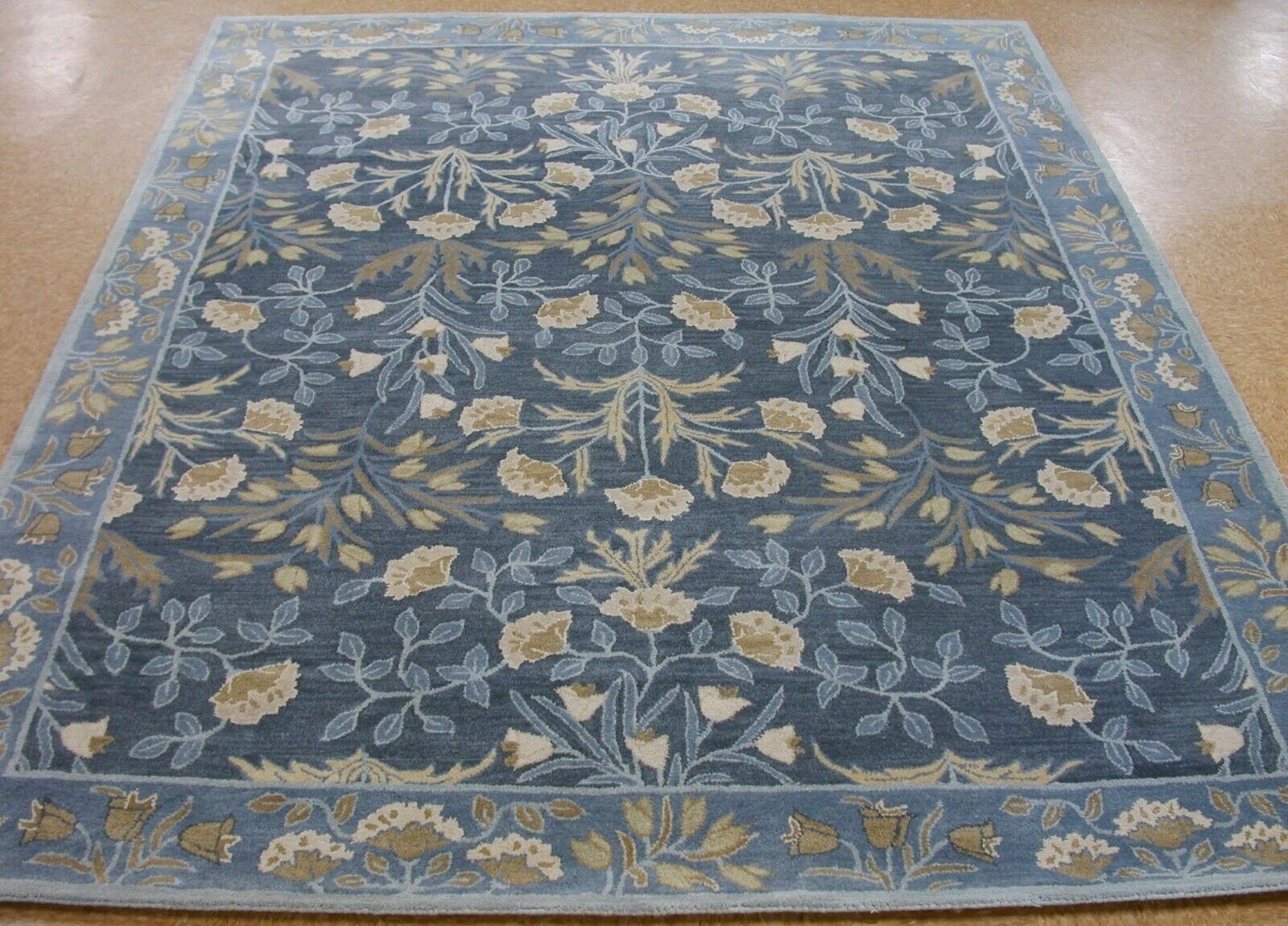 Area Rug Pottery Barn Adeline Blue rug 3x5 2.5x9 5x8 8x10 9x12 Handmade