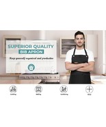 Chef Apron, Cotton &amp; Polyester, Adjustable, Professional, Kitchen, Black - $15.88