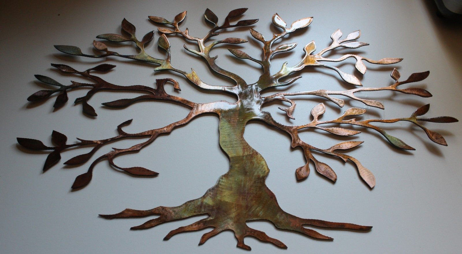 Olive Tree of Life (Wide & Short) Metal Wall Art Copper 36" x 22 3/
