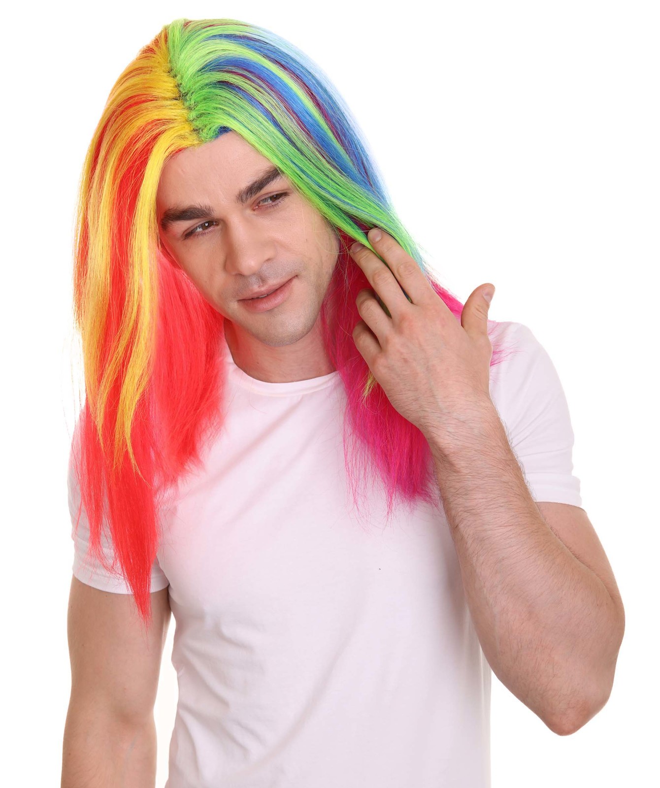HPO Adult Men's Straight Shoulder Length Rapper Wig | Multiple Color Options