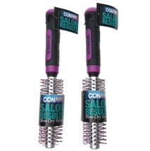 Conair Salon Results 2 Brushes Small Purple Blow Dry Styling Round Rubber Grip - $14.99