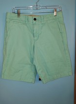 GAP Lived In Shorts Mens W31 Chino Bermuda Beach Casual Flat Front Aqua Green - $13.95