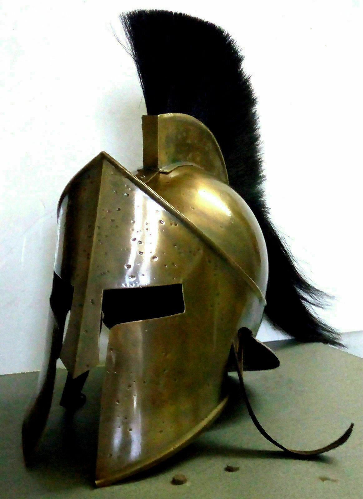 300 Helmet Movie spartan Medieval KING LEONIDAS GREEK WITH BLACK PLUME