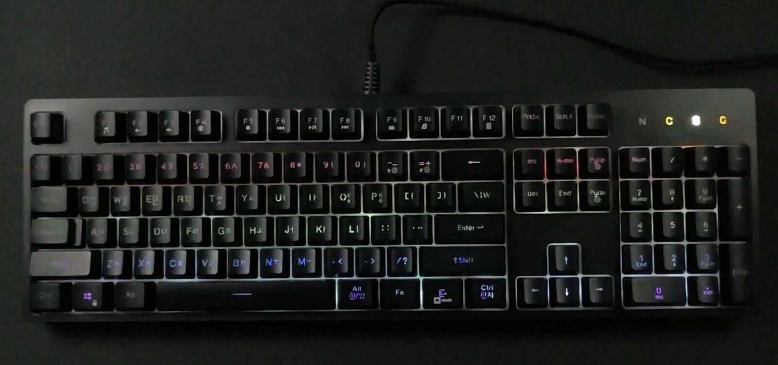 Abko Hacker K180 Korean English Membrane LED Wired Gaming Keyboard ...