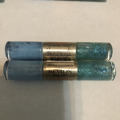 2X REVLON NAIL ART SUN CANDY 2-IN-1 NAIL ENAMEL - Color #400 Northern Lights