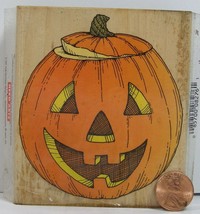 Halloween Rubber Stamp Hero Arts 1995 H276 Giant Pumpkin 4X 3-1/3"  B9K - $6.89