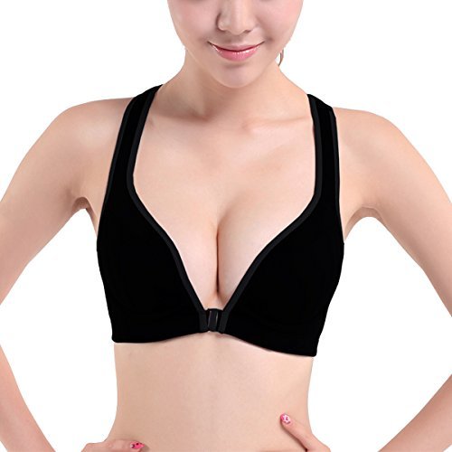 newlashua Women's Sexy Push Up Support Racerback Yoga Front Open Sports