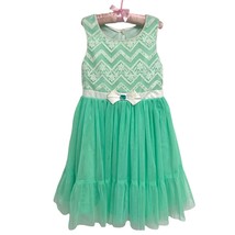 Jona michelle girls party dressed green sleeveless dress size 6 - $15.89