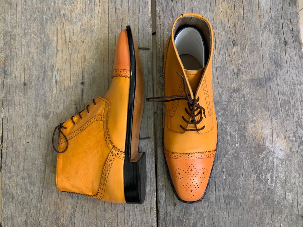 tan leather boots no heel