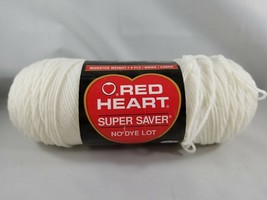 Red Heart Super Saver Soft White Yarn Worsted Weight 4 Acrylic 7 Ounce Skein - $3.98