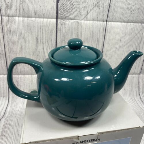 LETS DO TEA OLD AMSTERDAM TEA POT 6 CUP. POTTERY TEAPOT Green 1002 NEW