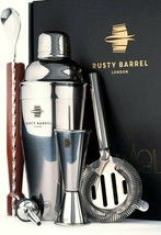 Luxury Cocktail Shaker Set Muddler, Strainer, Jigger, Pourer w/Gift Box - $29.69