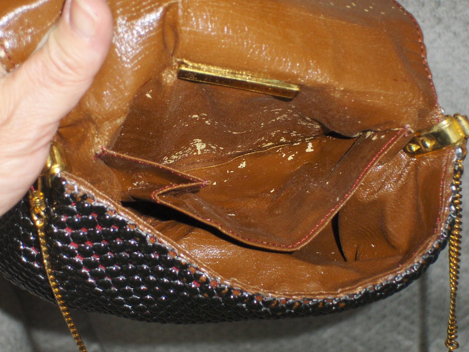 Esquire Collection Shoulder Bag Metallic Bead Purse Red Handbag Tote Sparkle Women