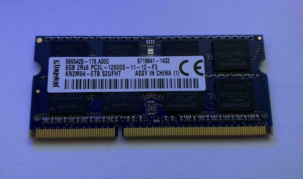 Kingston Kn2m64-etb 8gb Pc3l-12800s Ddr3-1600 So-Dimm 2rx8