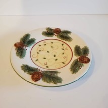 Yankee Candle base plate, Holiday Christmas Greenery Pine Leaves Pinecones image 2