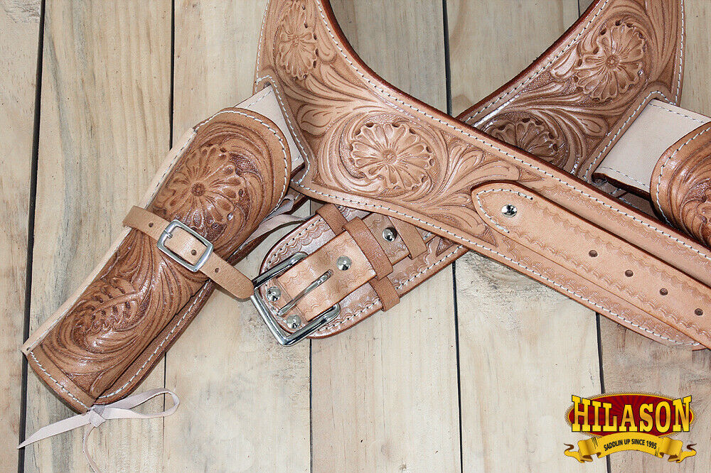 U8DBL Hilason Double Caliber 44/45 Leather Western Cowboy Gun Rig