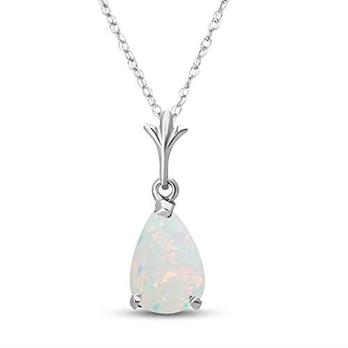 Galaxy Gold GG 14k 22 Solid White Gold Drop Pendant Necklace with Pear Shape 0.
