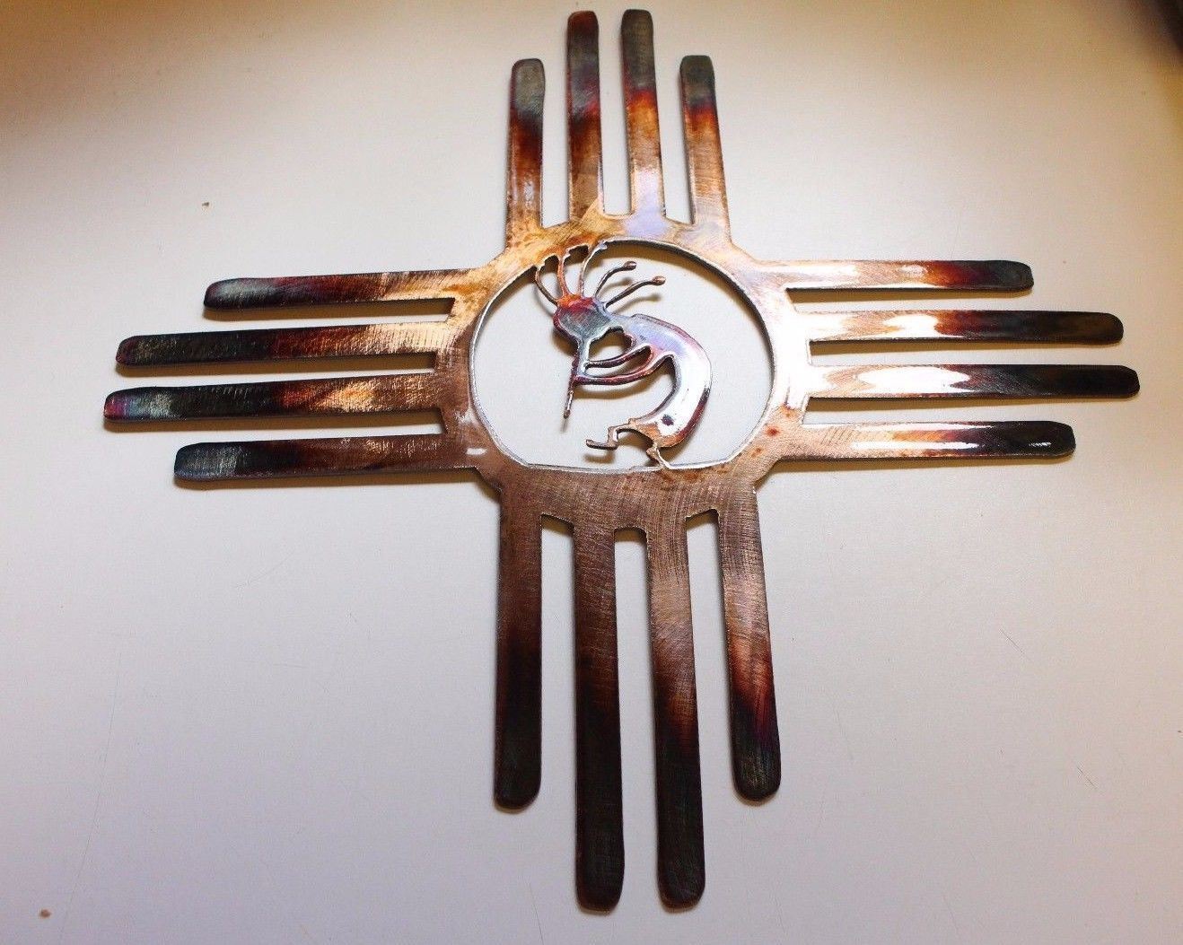 Southwestern Zia with Kokopelli Metal Wall Art Decor 14 