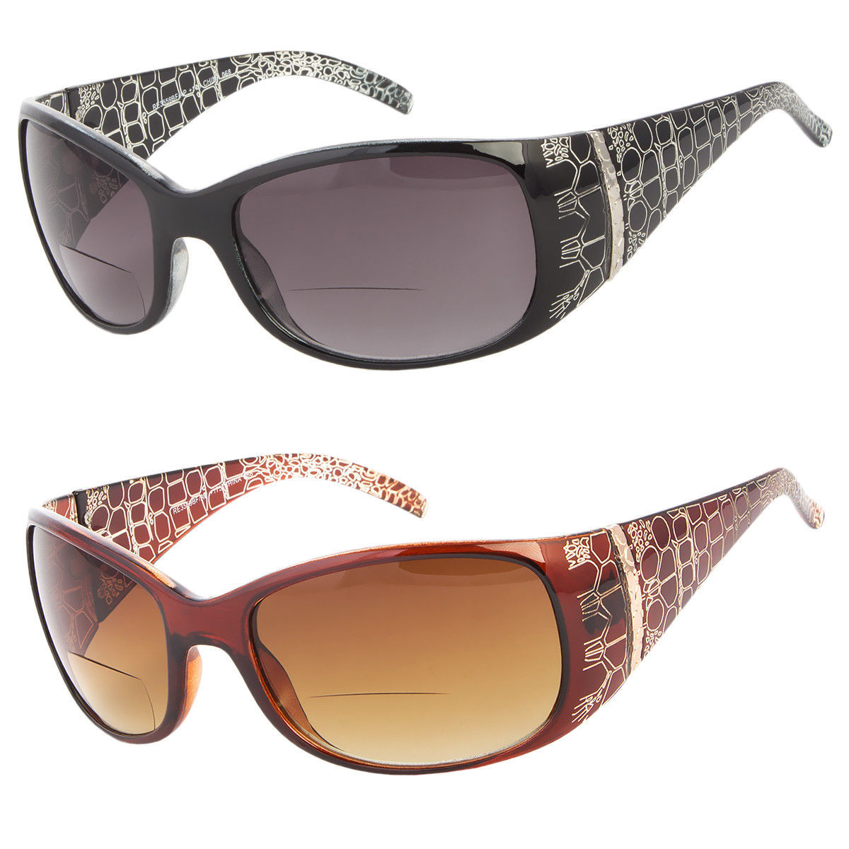 BIFOCAL READING SUNGLASSES GLASSES TINTED FASHION WOMEN LARGE Reading