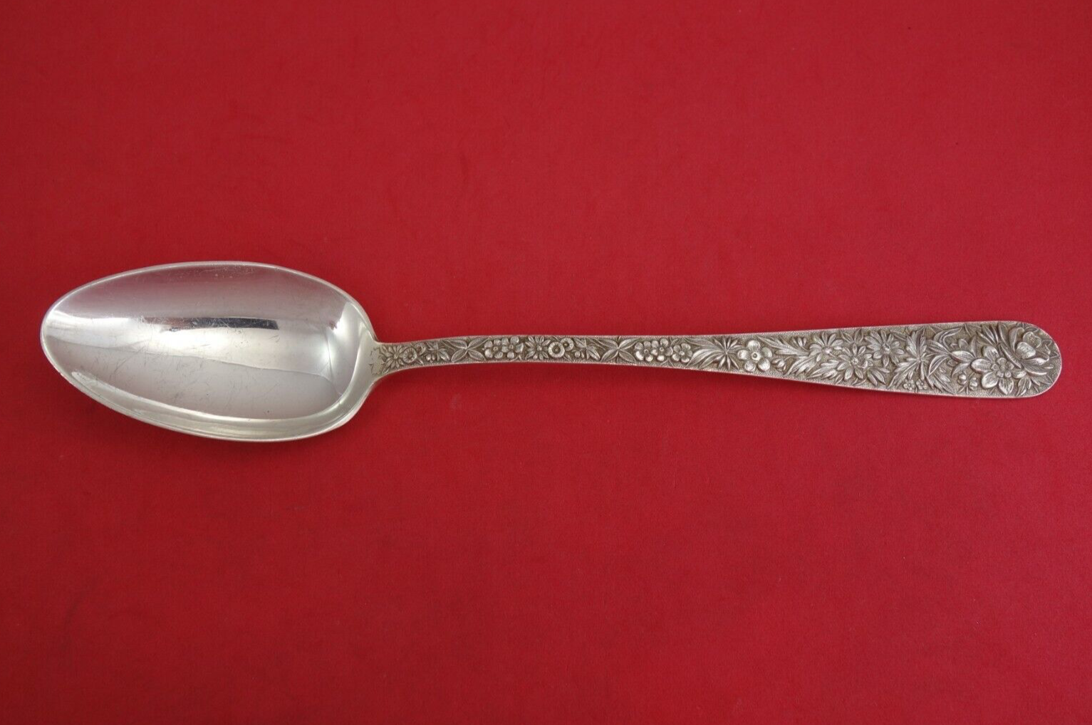 Primary image for Repousse by Kirk Sterling Silver Platter Spoon 925-1000 very unique 11 3/4"