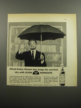 1955 Lejon Vermouth Ad - Alfred Drake, Kismet star, keeps his martinis dry - $14.99