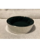  Salisbury Pewter Jewelry Trinket Dish Green Material 3 3/4" Across 1" High  - $12.62