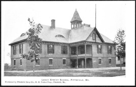 Pittsfield, Maine Pre-1907 B&amp;W Und/B Postcard - Lancy Street School - $10.75
