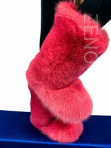 Double-Sided Arctic Fox Fur Boots For Outdoor Eskimo Fur Boots Arctic Boots Pink image 4
